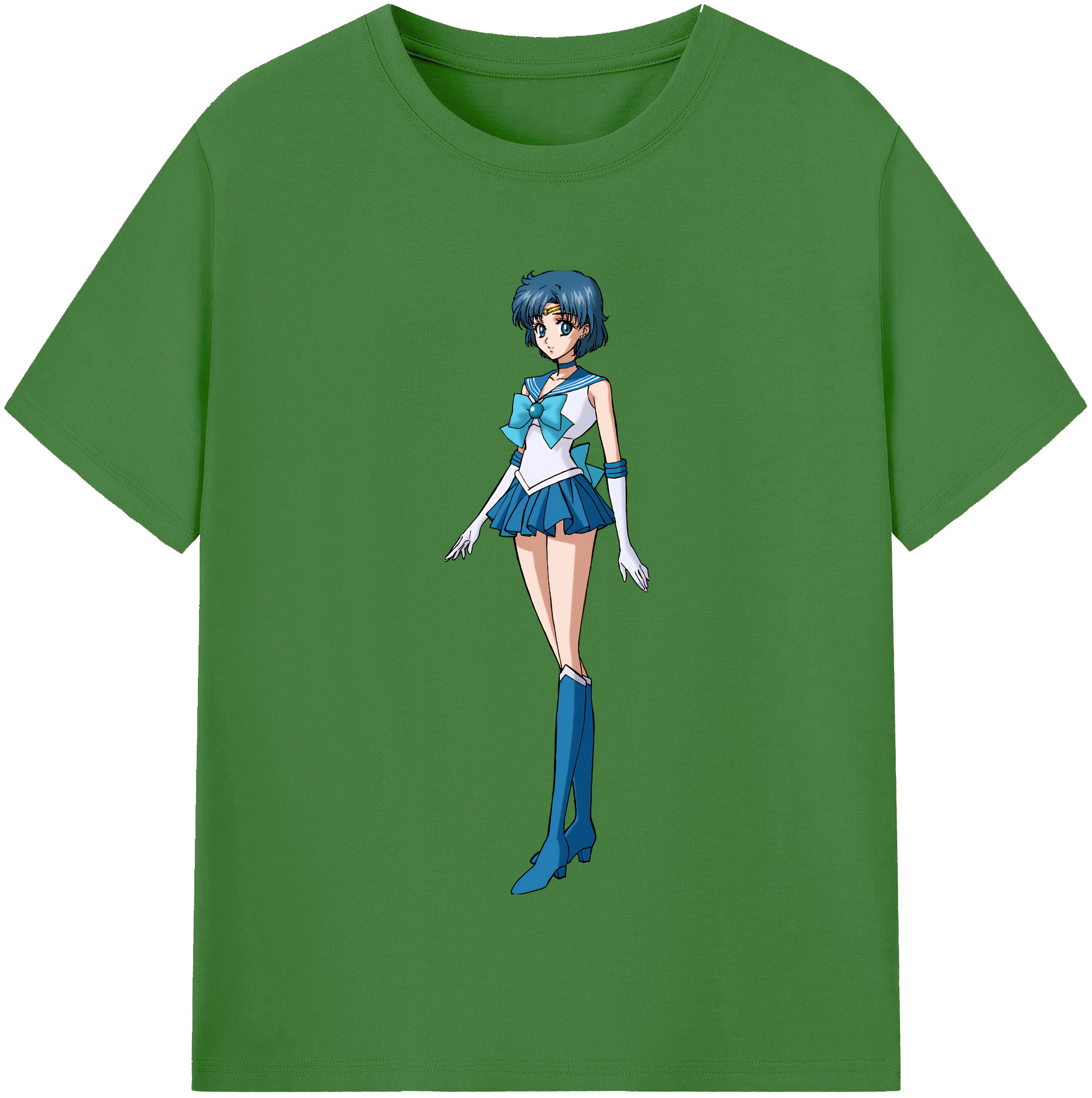 （画像用） 美少女戦士セーラームーン 水野 亜美 みずの あみ Sailor Moon Mizuno Ami レディースカジュアルプリントTシャツ（綿100％）